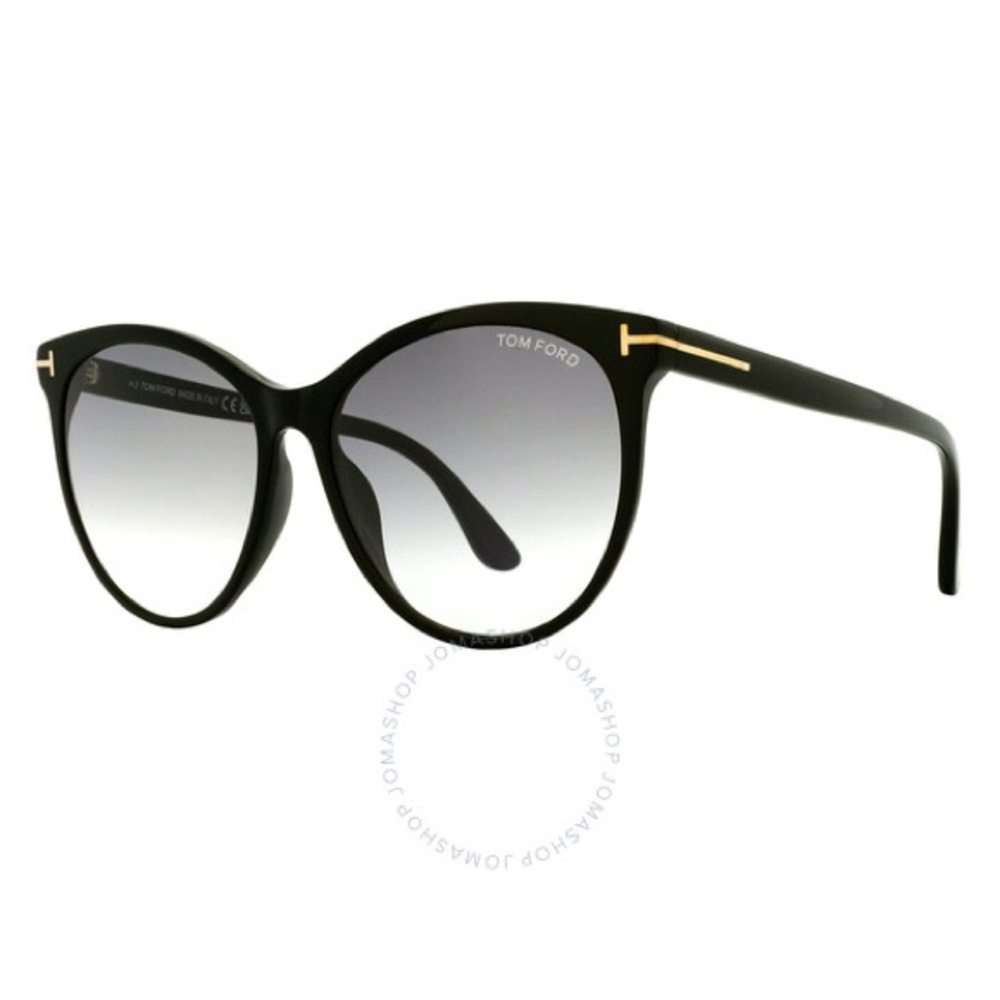 Tom Ford Black Sunglasses with Gradient Gray Lenses